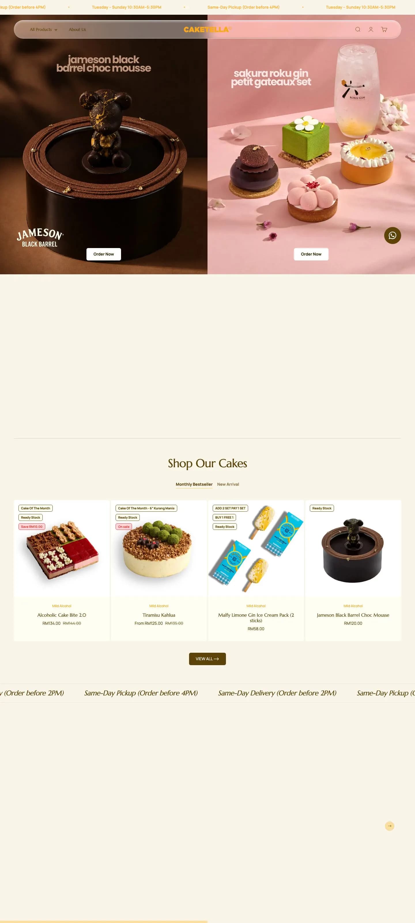 Caketella 网站首页截图