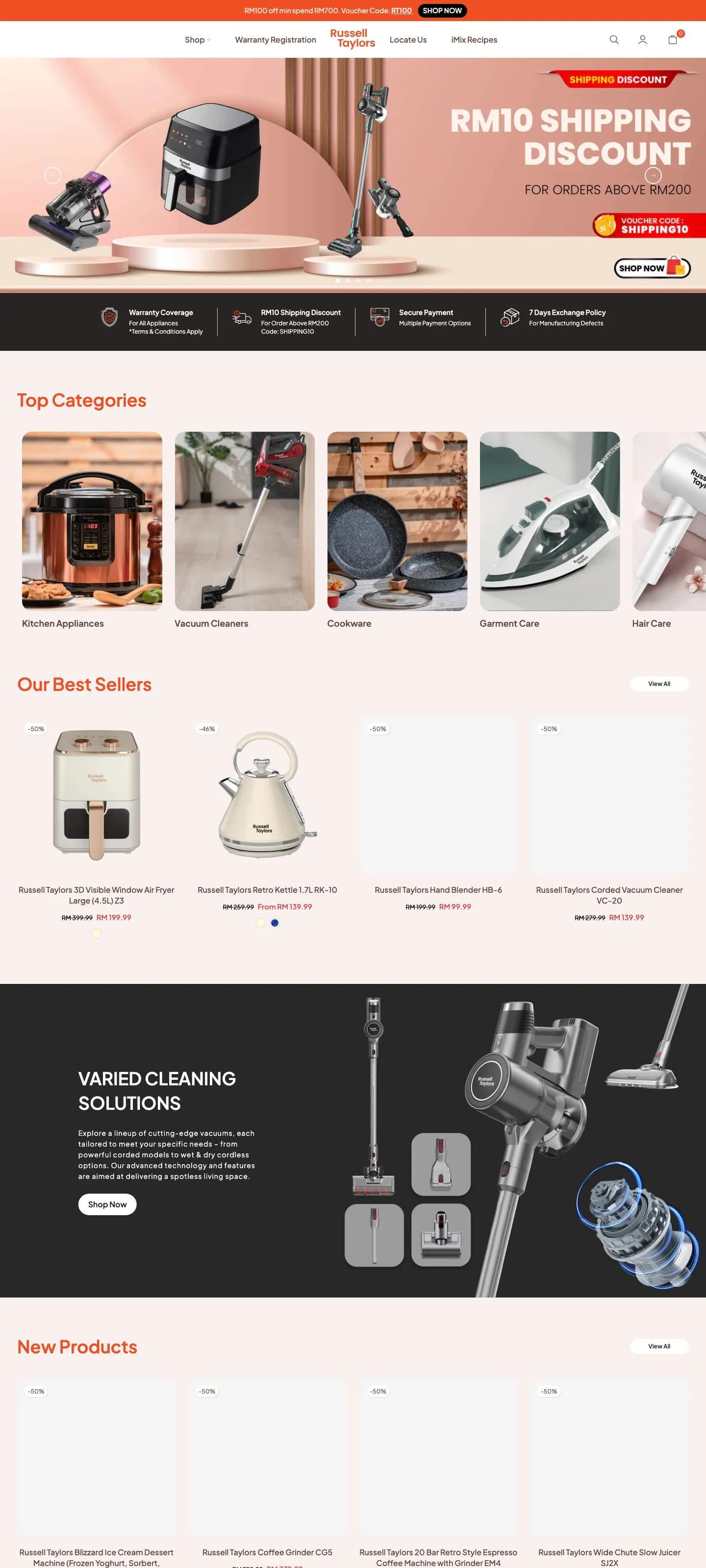Russell Taylors 网站首页截图